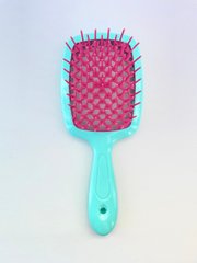 Гребінець щітка для волосся масажна продувна Superbrush Turquoise/Rose, 01
