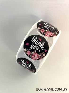 500 шт/рулон 2.5 см наліпки стікери "Thank You" №09