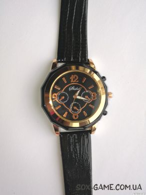 Мужские наручные классические кварцевые часы Gold/Black