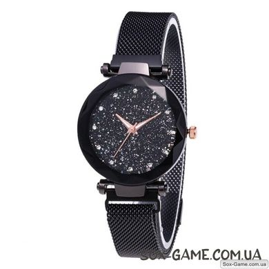 Годинник наручний Starry Sky Watch c магнітним браслетом ремінцем, Чорний, Черный