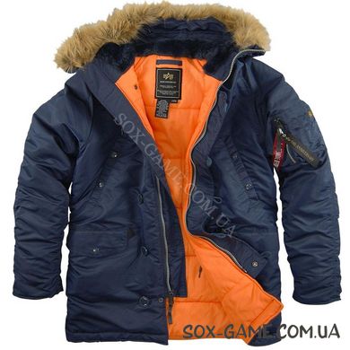 Куртка Alpha Industries SLIM FIT N-3B PARKA Blue/Orange мужская, S