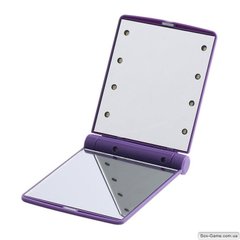 Зеркало косметическое с LED подсветкой для макияжа Purple