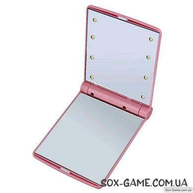 Зеркало косметическое с LED подсветкой для макияжа Pink