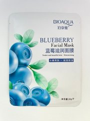 30 мл тканинна маска Bioaqua з екстрактом чорниці та гіалуроновою кислотою