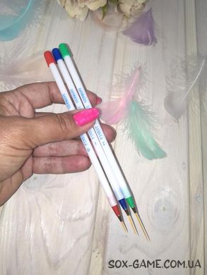 3 шт набір пензлі для дизайну нігтів Multicolored