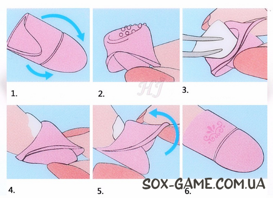 5 шт Колпачки для снятия гель лака с ногтей рук силиконовые, Розовый