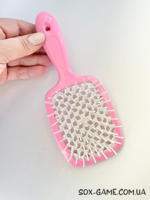 Расческа щетка для волос массажная продувная Superbrush Pink