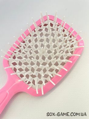 Расческа щетка для волос массажная продувная Superbrush Pink