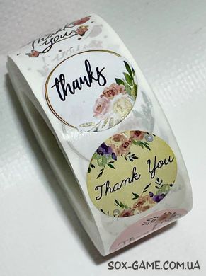 500 шт/рулон 2.5 см наклейки стикеры "Thank You" №12
