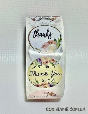 500 шт/рулон 2.5 см наліпки стікери "Thank You" №012