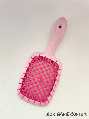 Гребінець щітка для волосся масажна продувна Superbrush Pink/Marble, 01