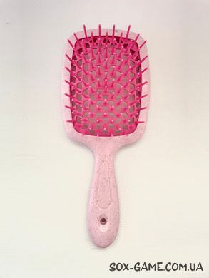 Гребінець щітка для волосся масажна продувна Superbrush Pink/Marble, 01