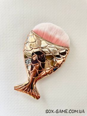 Пензель рибка для макіяжу Fish Brushes Gold Pink 8 см