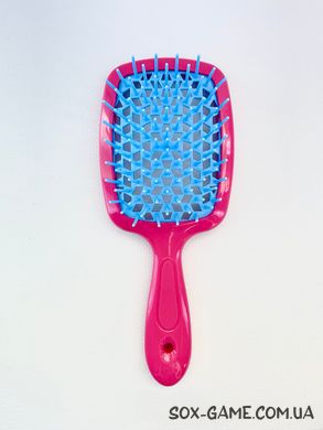 Гребінець щітка для волосся масажна продувна Superbrush Rose/Blue, 01
