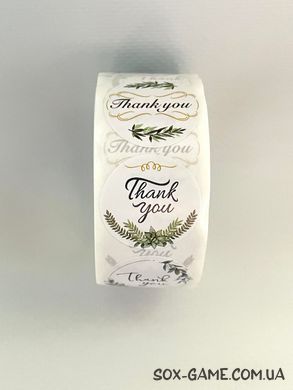 500 шт/рулон 2.5 см наклейки стикеры "Thank You" №13