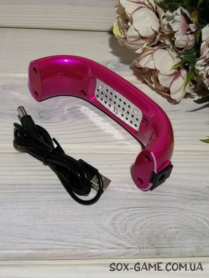 Led лампа міні 9W UV для сушки гель лаку на нігтях рожева