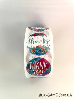 500 шт/рулон 2.5 см наліпки стікери "Thank You" №01