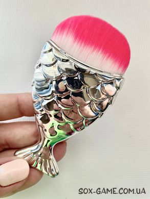 Кисть рыбка для макияжа Fish Brushes Silver Red 11 см