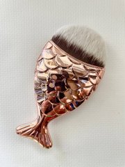 Пензель рибка для макіяжу Fish Brushes Gold Grey 11 см