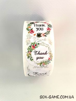500 шт/рулон 2.5 см наліпки стікери "Thank You" №03