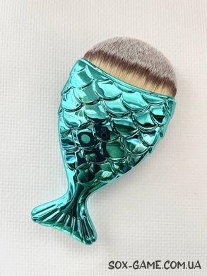 Пензель рибка для макіяжу Fish Brushes Blue Brown 11 см