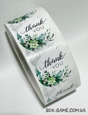 500 шт/рулон 2.5 см наклейки стикеры "Thank You" №06