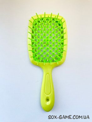 Гребінець щітка для волосся масажна продувна Superbrush Light Green, 01
