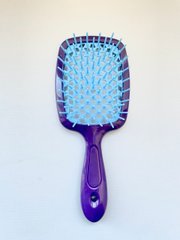 Расческа щетка для волос массажная продувная Superbrush Purple/Blue, 01