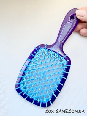 Расческа щетка для волос массажная продувная Superbrush Purple/Blue, 01