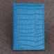 Обкладинка для паспорта Крокодил Эко шкіра чорна, Блакитний, Голубой