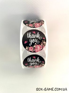 500 шт/рулон 2.5 см наліпки стікери "Thank You" №09