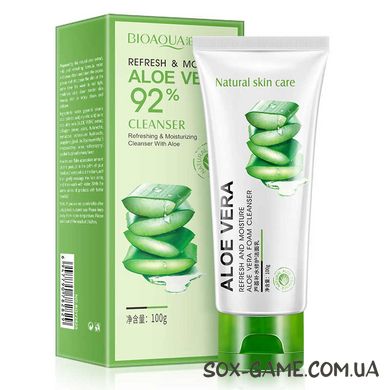 100 г Пенка для умывания с экстрактом алоэ вера Bioaqua Aloe Vera 92% Cleanser