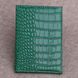 Обкладинка для паспорта Крокодил Эко шкіра чорна, Зелений, Зеленый