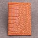 Обложка для паспорта Крокодил Эко кожа черная, Оранжевый, Оранжевый